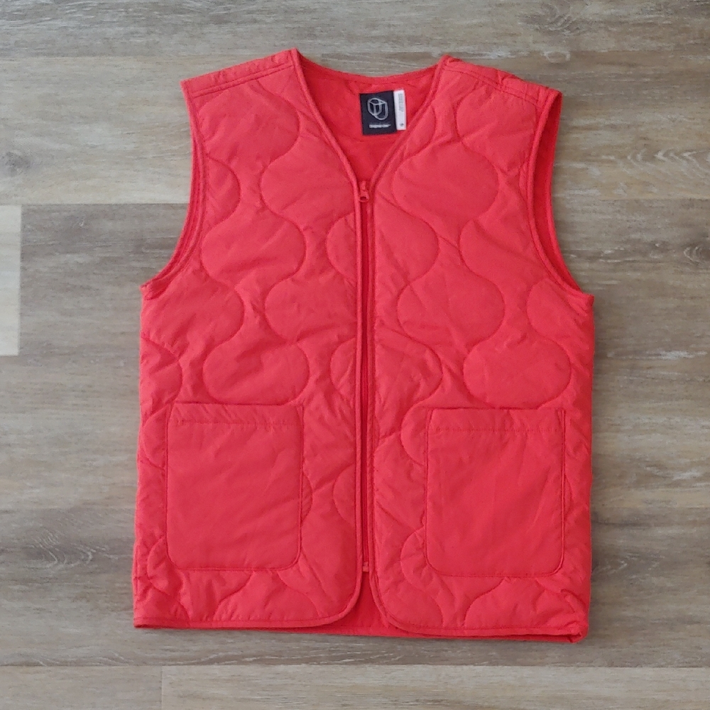 NWOT Original Use Men's Bright Orange Full Zip Vest Jacket Size S